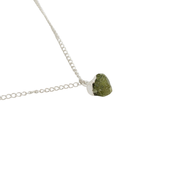 Mini Raw Peridot Necklace