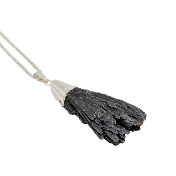 Raw Black Kyanite Necklace
