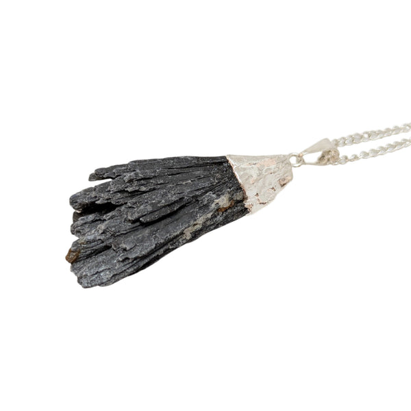 Raw Black Kyanite Necklace