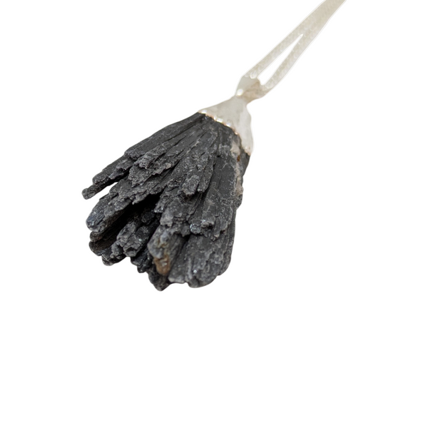 Raw Black Kyanite Necklace