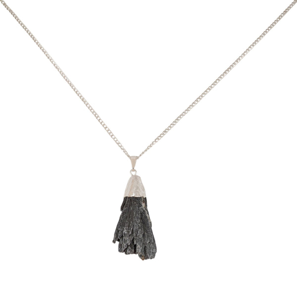 Raw Black Kyanite Necklace