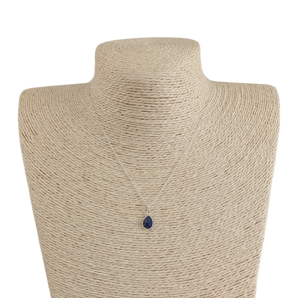 Sterling Silver Lapis Lazuli Necklace on a mannequin.