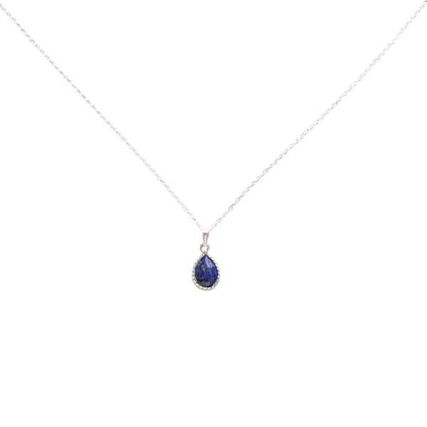 925 16 inch sterling silver necklace with Lapis Lazuli crystal pendant
