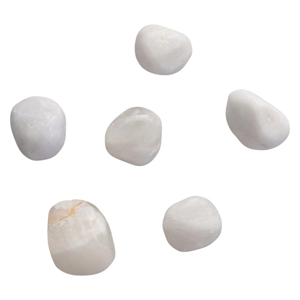 Polished anhydrite tumblestones measuring 20-30mm