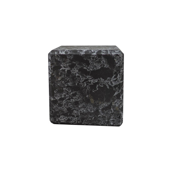 Black Petrovsky Shungite with Grey Quartz Veins Cube measuring 5cms