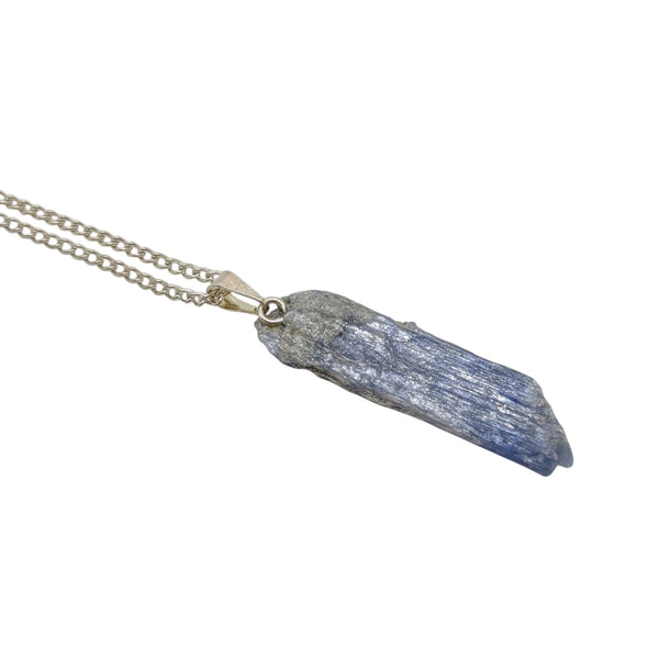 Blue Kyanite Blade on a silver plated chain