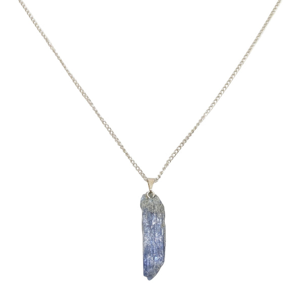 raw natural blue kyanite necklace