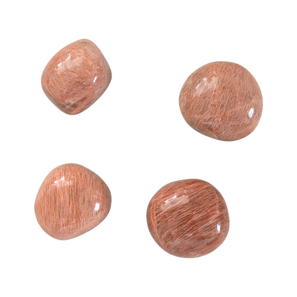 Peach Moonstone round and chunky polished gemstones.