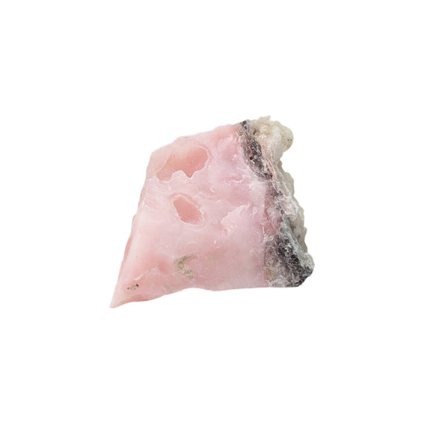 raw, unpolished piece of pink opal from peru