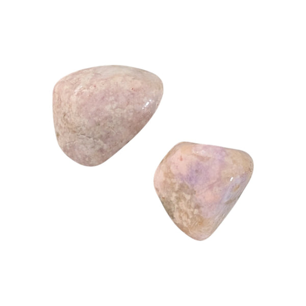 Pink Prairie Tanzanite smooth stones displaying soft pink and lilac tones. 