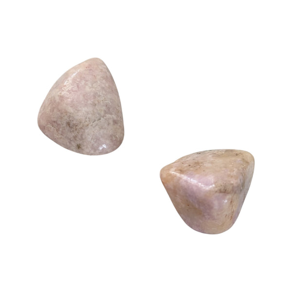 Pink Prairie Tanzanite crystal tumblestones showing natural inclusions and colouring. 