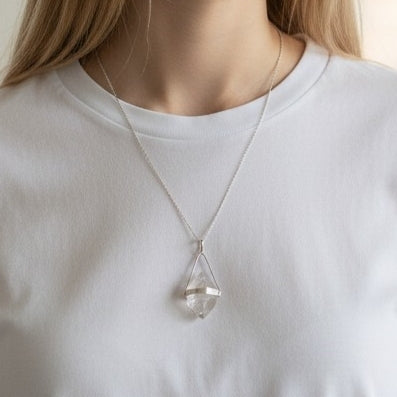 Clear Quartz 925 Sterling Silver Necklace