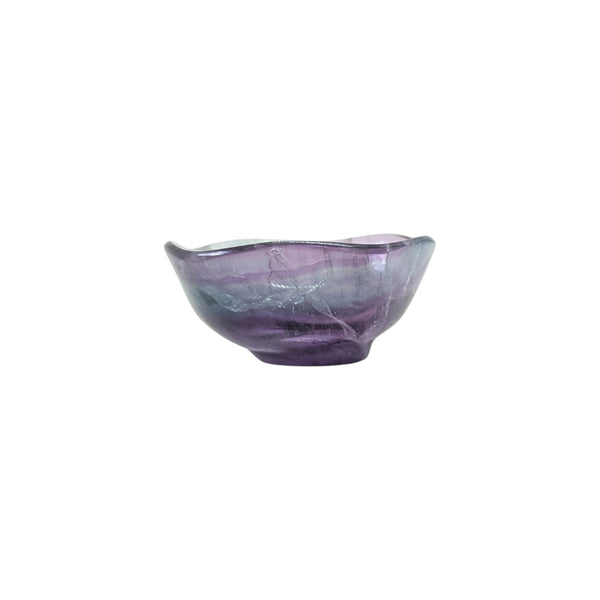 Mini Rainbow Fluorite Handcarved Crystal Bowl 