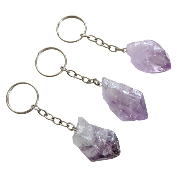 Rough Amethyst Keyrings 