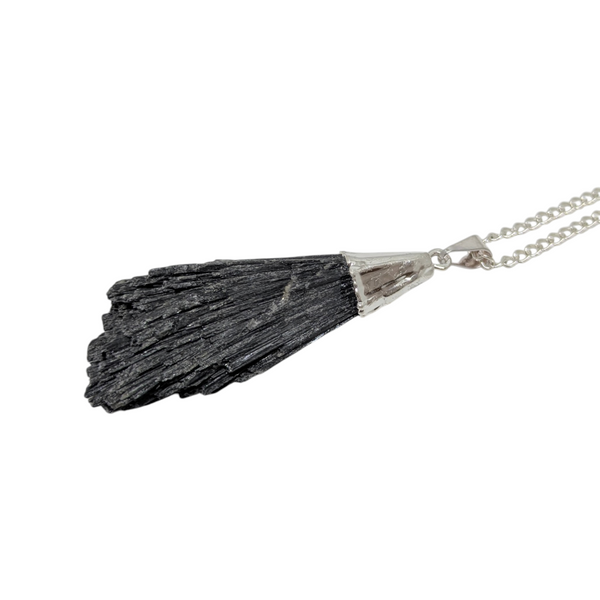 Raw Black Kyanite Necklace