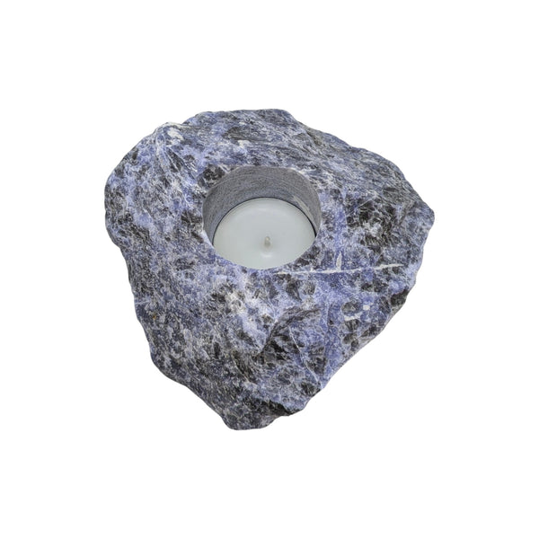 Natural Raw Blue Sodalite Tealight Holder