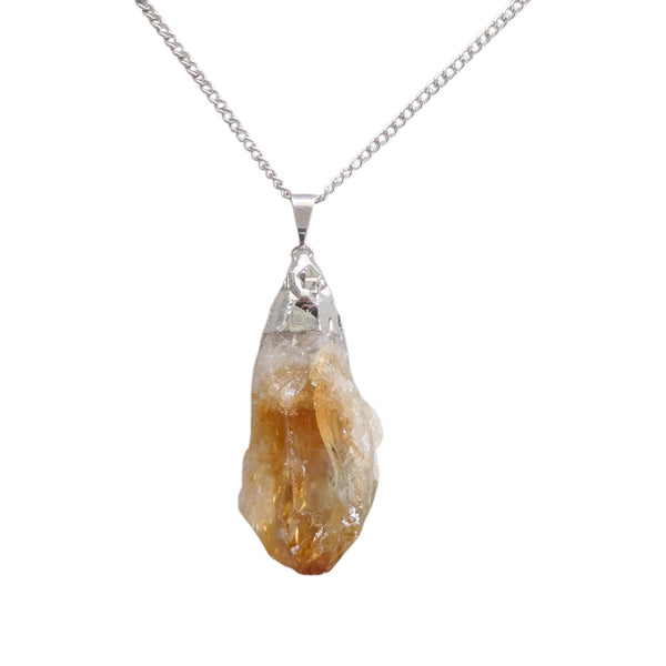Raw Citrine Crystal Necklace