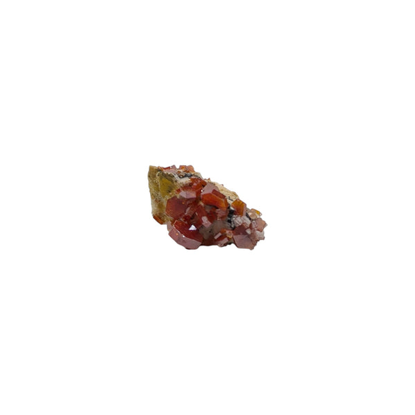 red/orange vanadinite crystals