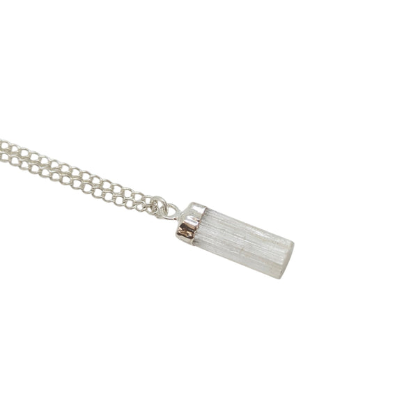 Raw Selenite Crystal Necklace
