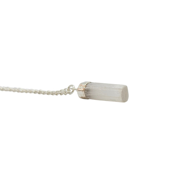Raw Selenite Crystal Necklace