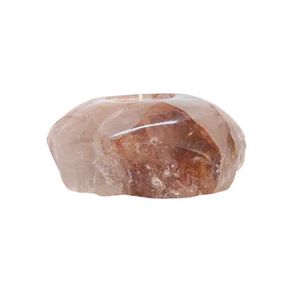 Red Hematoid Quartz Tealight Holder