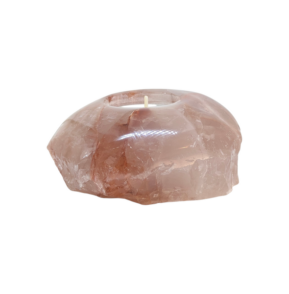 Red Hematoid Quartz Tealight Holder