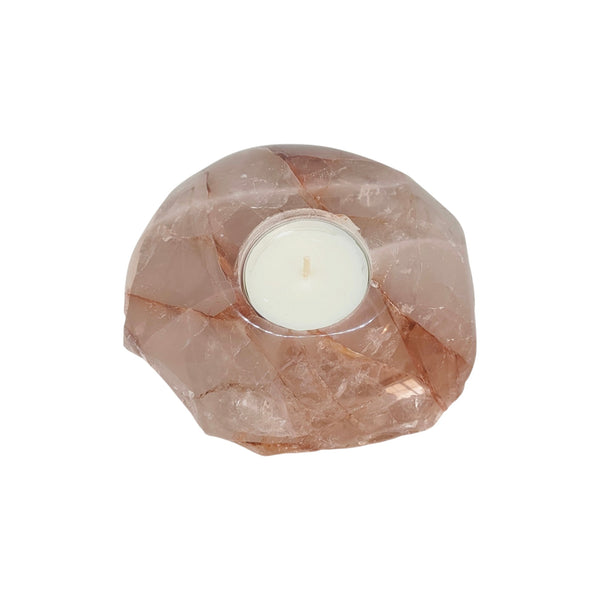 Red Hematoid Quartz Tealight Holder