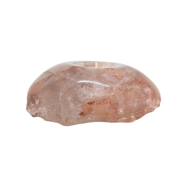 Red Hematoid Quartz Tealight Holder