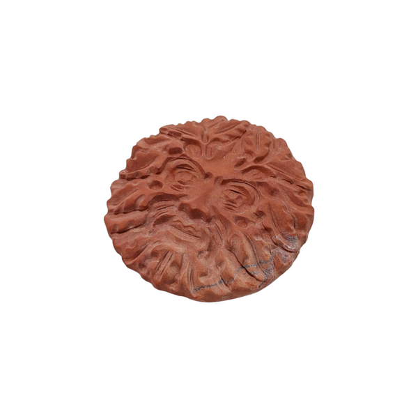 Green Man - Red Jasper Carving 4.7cms