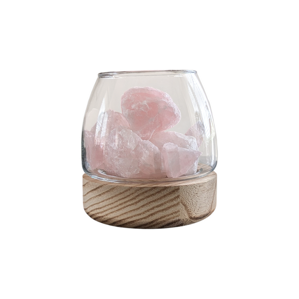 Crystal Diffuser with Natural Rose Quartz and Tangerine Essential Oil - Sanctuary of Love & Happiness
