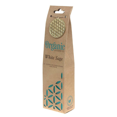 Organic Incense Cones & Burner - White Sage