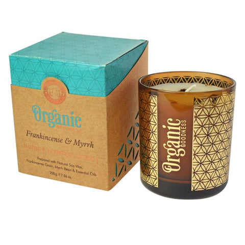 Organic Scented  Frankincense and Myrrh Smudge Soy Wax Candle