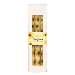 Set of Three Sunflower Taper Candles