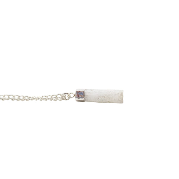 rough selenite gemstone necklace