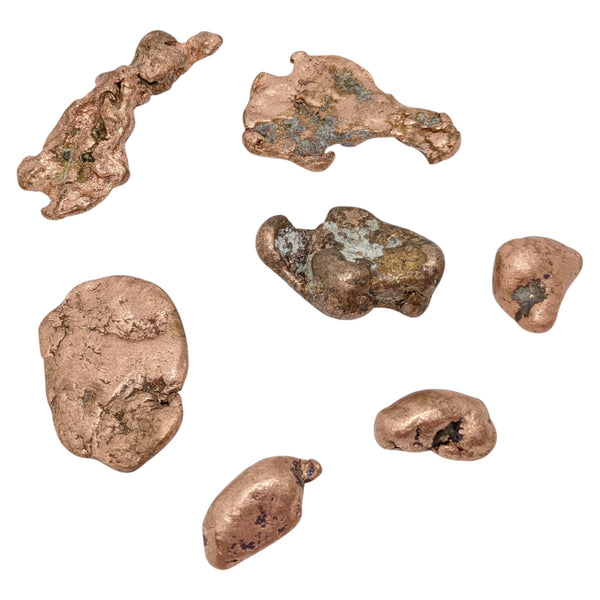 7 pieces of Native Copper from the world-famous Keweenaw Peninsula "Copper Country" in Michigan, USA.