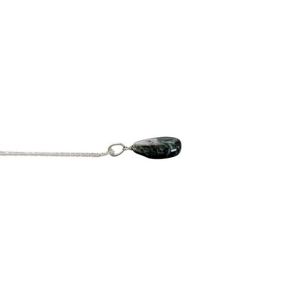 Rare Seraphinite 925 Sterling Silver Necklace