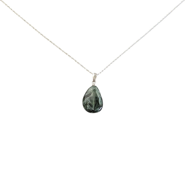 Rare Seraphinite 925 Sterling Silver Necklace