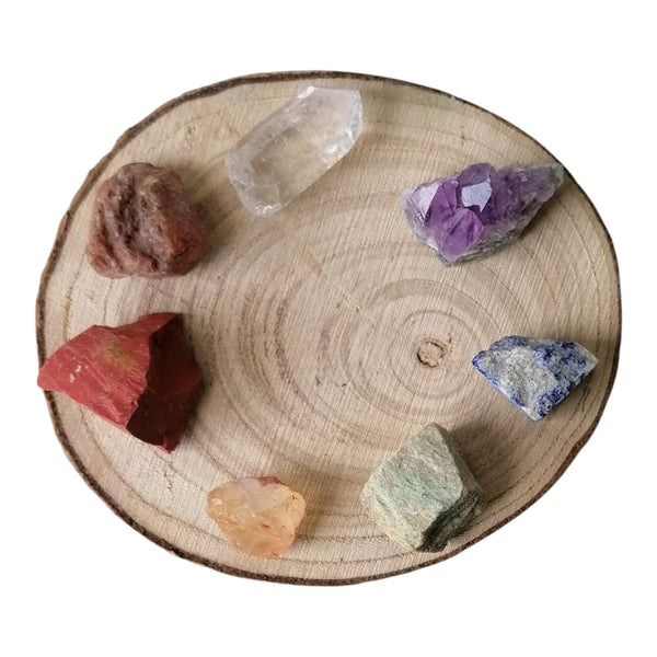 Seven Chakra Natural Raw Crystal Set - Seven Body Energy Centres - Physical, Emotional & Spiritual Wellbeing