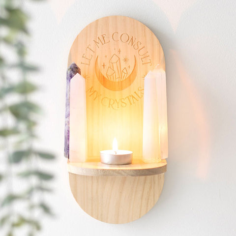 Natural "Let Me Consult My Crystals" Altar Shelf