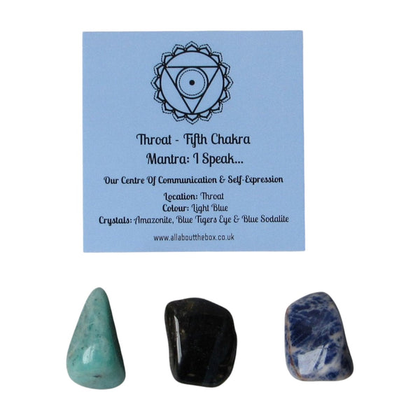 Throat Chakra Crystal Tumblestones  - Centre of Communication