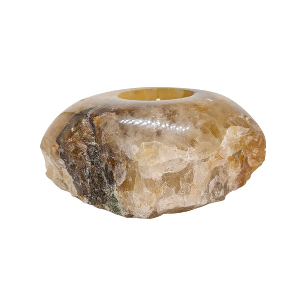 Yellow Hematoid Quartz Tealight Holder