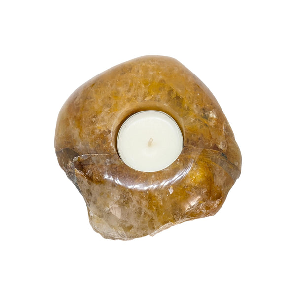 Yellow Hematoid Quartz Tealight Holder