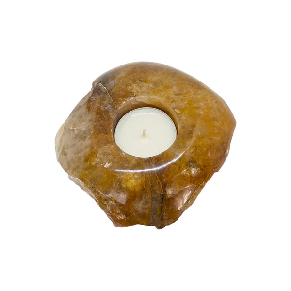 Yellow Hematoid Quartz Tealight Holder