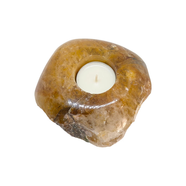 Yellow Hematoid Quartz Tealight Holder
