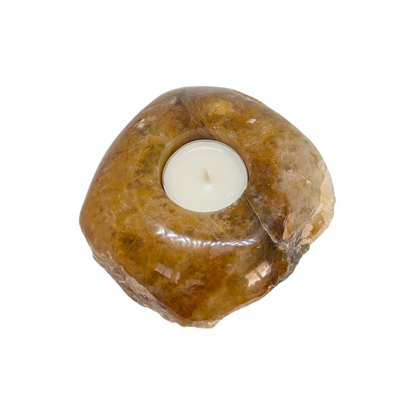 Yellow Hematoid Quartz Tealight Holder