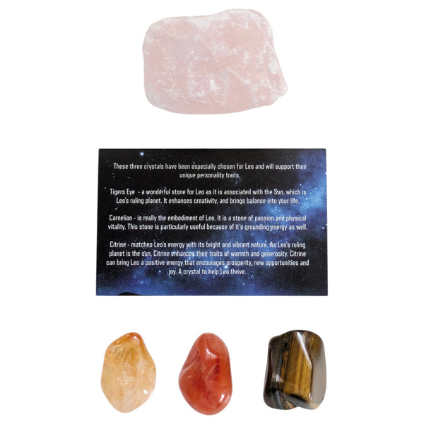 Leo Horoscope Aromatherapy & Crystals Gift Box