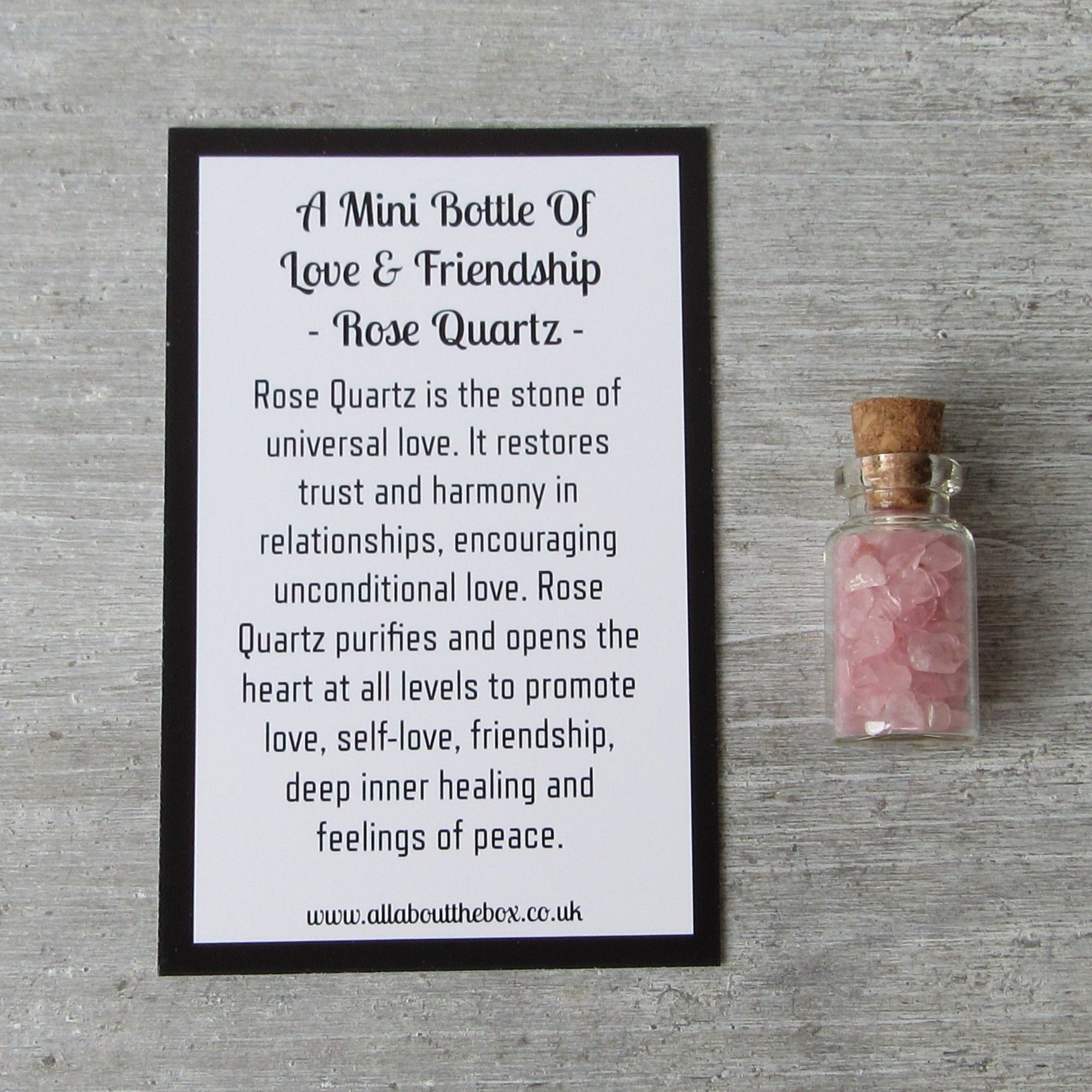 Rose Quartz - Mini Bottle Of Love & Friendship
