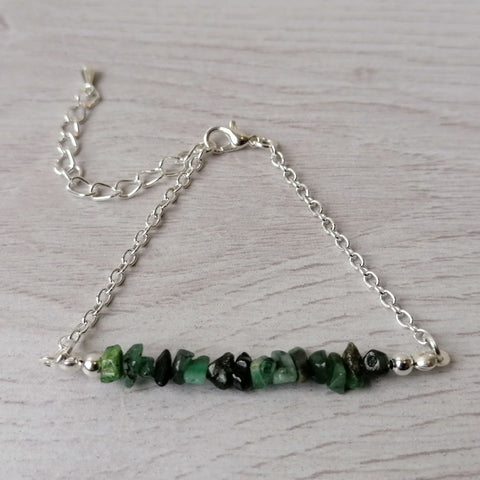 Emerald Crystal Chip Bracelet