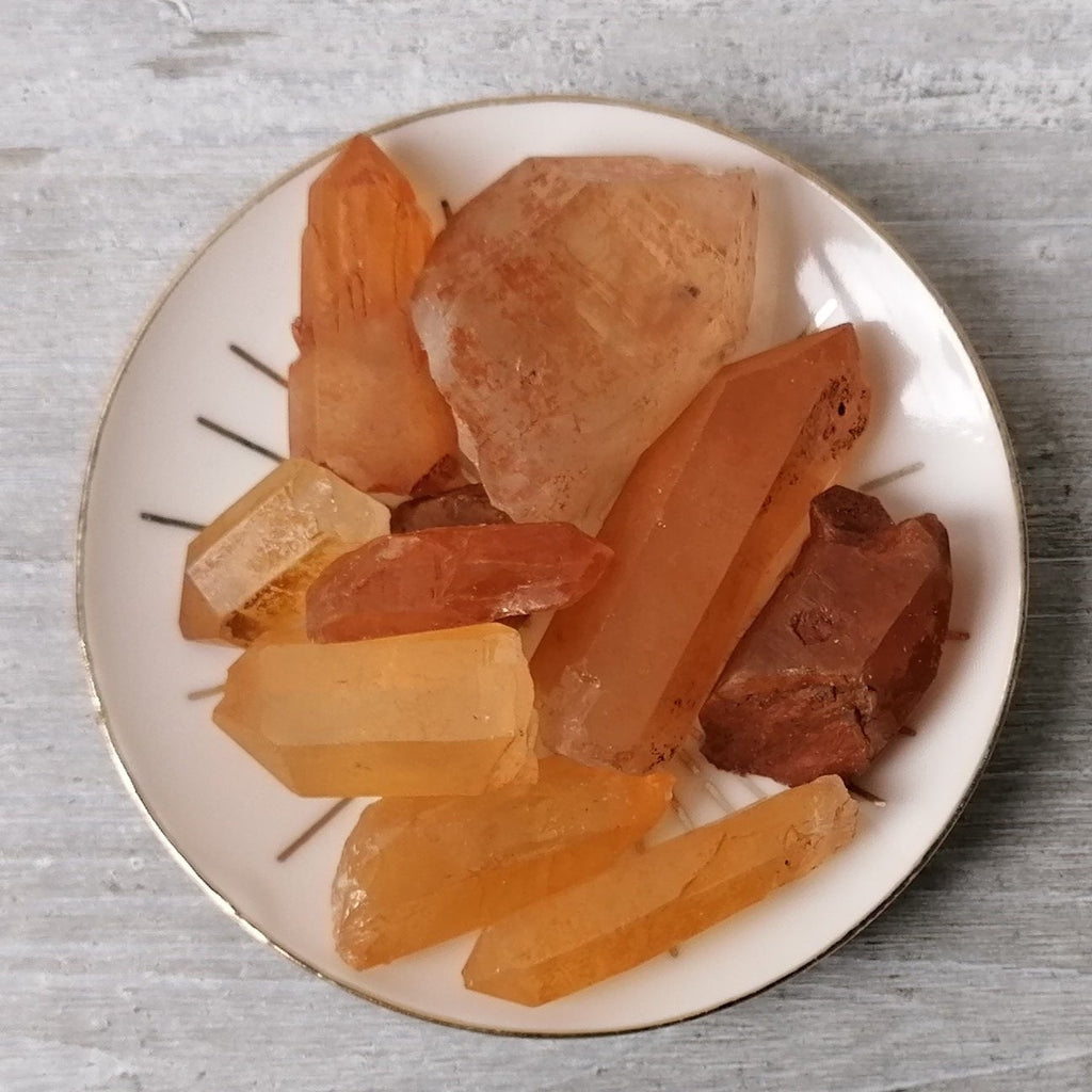 Tangerine Quartz Point Specimens All About The Box
