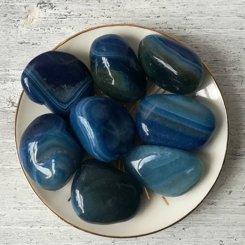 Blue Banded Agate Tumblestone